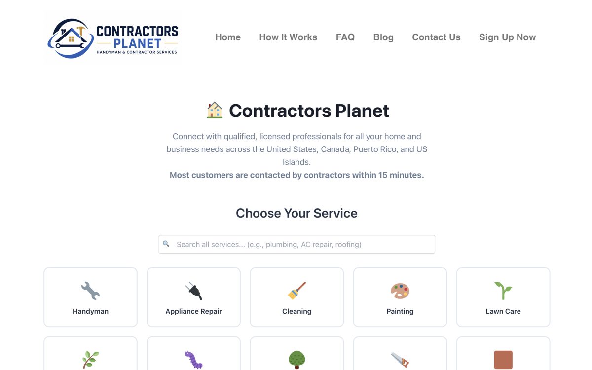 Contractors Planet — nationwide contractor directory